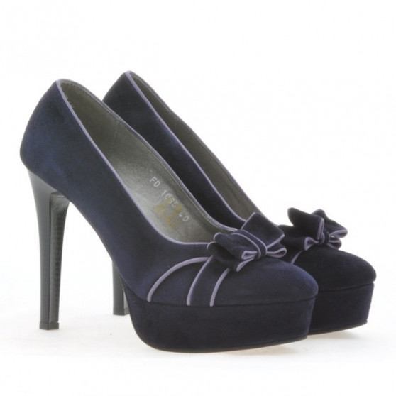 Elegante Damenschuhe 1095 Indigo Antilope+Violett