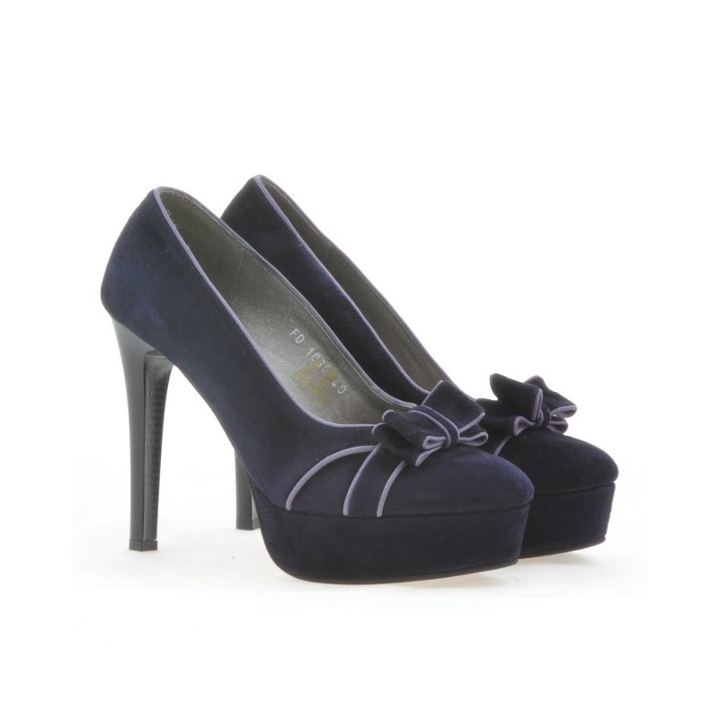 Elegante Damenschuhe 1095 Indigo Antilope+Violett