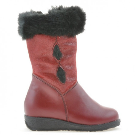 Kleine Kinderstiefel 24c burgunderrot kombiniert