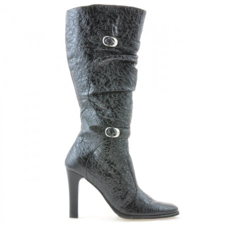 Damenstiefel 008-2 Schwarz Lack Crep