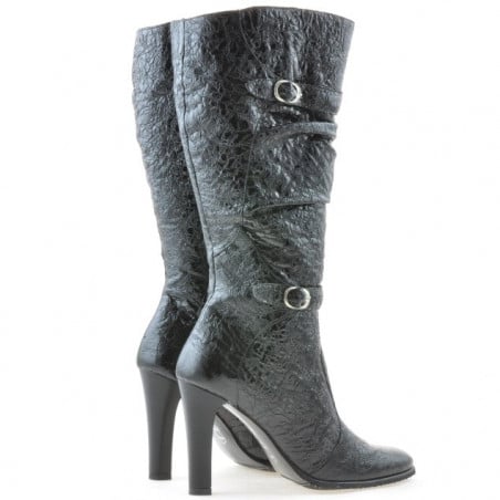 Damenstiefel 008-2 Schwarz Lack Crep