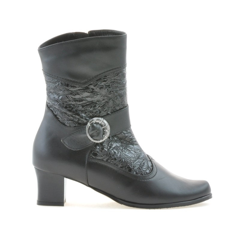 Damenstiefeletten 1110 schwarz kombiniert