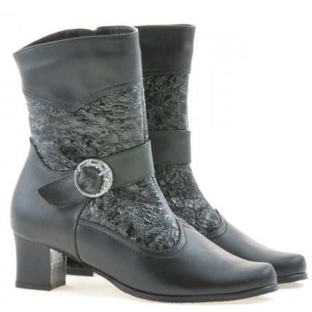 Damenstiefeletten 1110 schwarz kombiniert