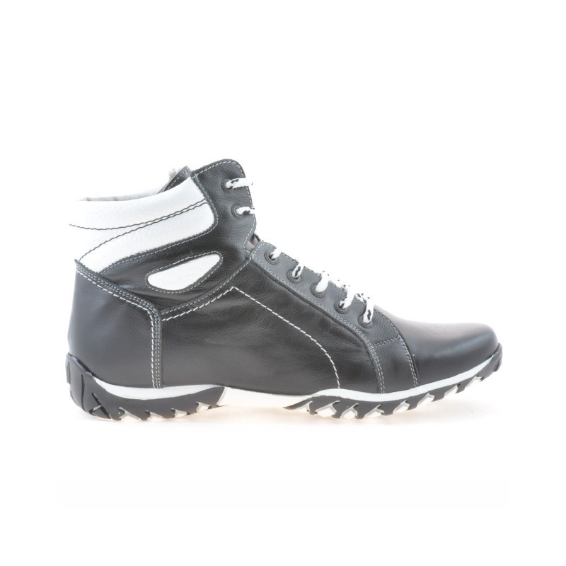 Herrenstiefel 460 schwarz+weiß