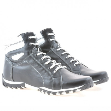 Herrenstiefel 460 schwarz+weiß