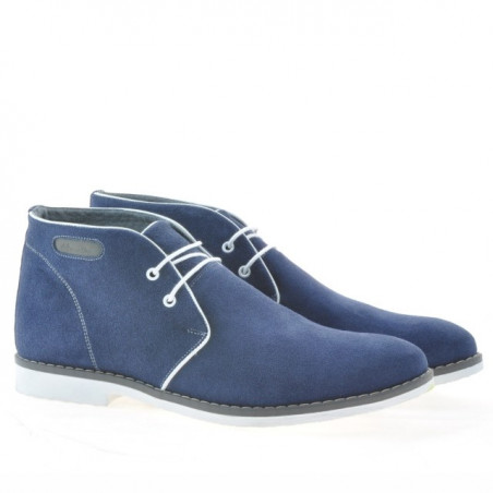 Herrenstiefel 454 Indigo Velours+Weiß