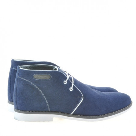Herrenstiefel 454 Indigo Velours+Weiß