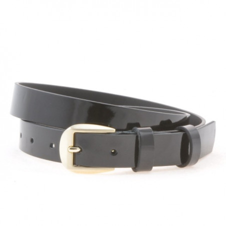 Damen Gürtel 01m Lack Schwarz