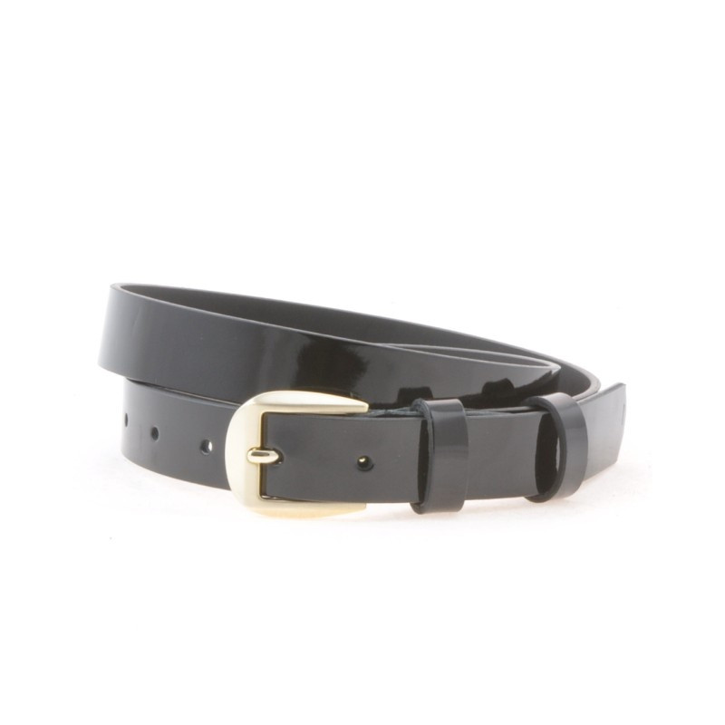 Damen Gürtel 01m Lack Schwarz