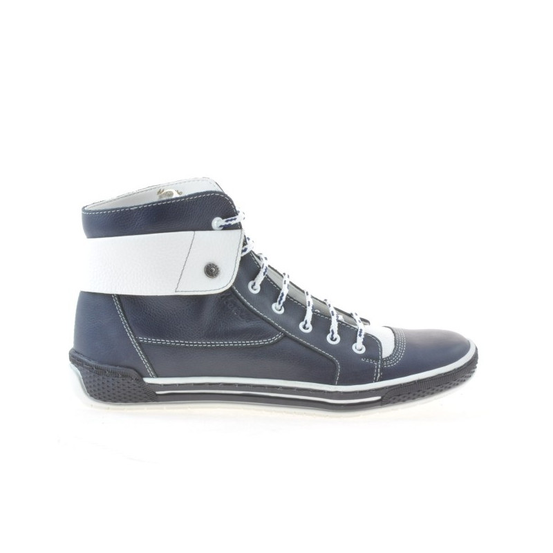 Damenstiefel 258 Biz Indigo+Weiß