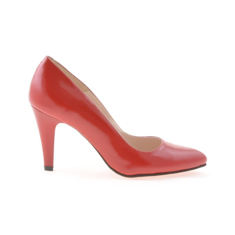 Damen elegante Schuhe 1234 satinrot Lack