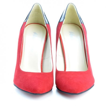 Elegante Damenschuhe 1230 rot Antilope kombiniert
