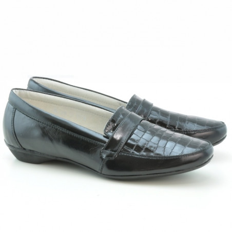 Damen Freizeitschuhe (große Größen) 679m Kroko Lack schwarz