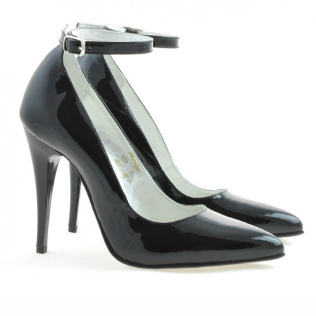 Elegante Damenschuhe 1247 aus schwarzem Lackleder