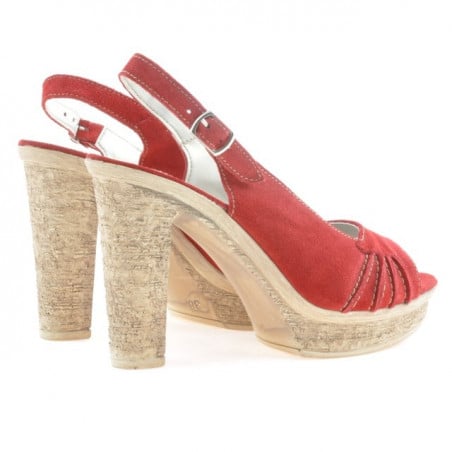 Damensandalen 597 rotes Velours