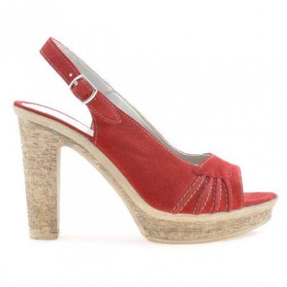 Damensandalen 597 rotes Velours Damensandalen 597 rotes Velours