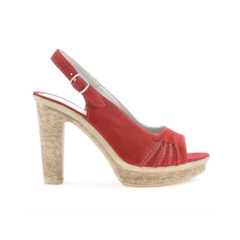 Damensandalen 597 rotes Velours