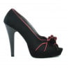 Damensandalen 1099 schwarz Antilope+rot