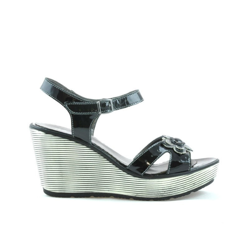 Damensandalen 5006 Lack Schwarz