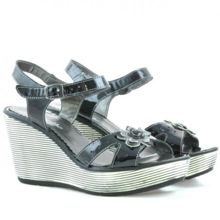 Damensandalen 5006 Lack Schwarz