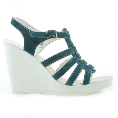 Damen Sandalen 575 grün Veloursleder