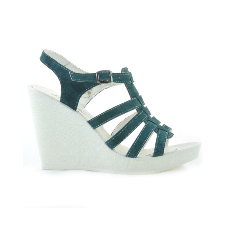 Damen Sandalen 575 grün Veloursleder