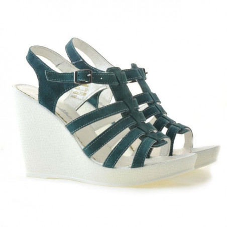 Damen Sandalen 575 grün Veloursleder