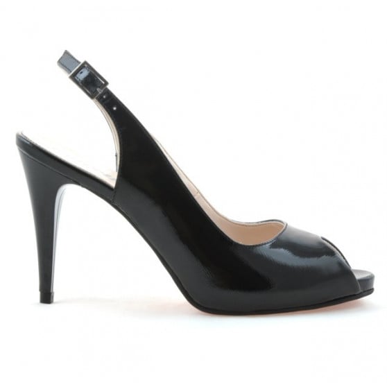 Damen Sandalen 1250 schwarz satin lackiert Damen Sandalen 1250 schwarz satin lackiert