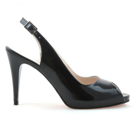 Damen Sandalen 1250 schwarz satin lackiert