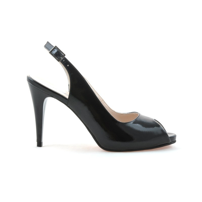 Damen Sandalen 1250 schwarz satin lackiert