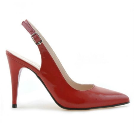 Damen-Sandalen 1249 roter Satinlack