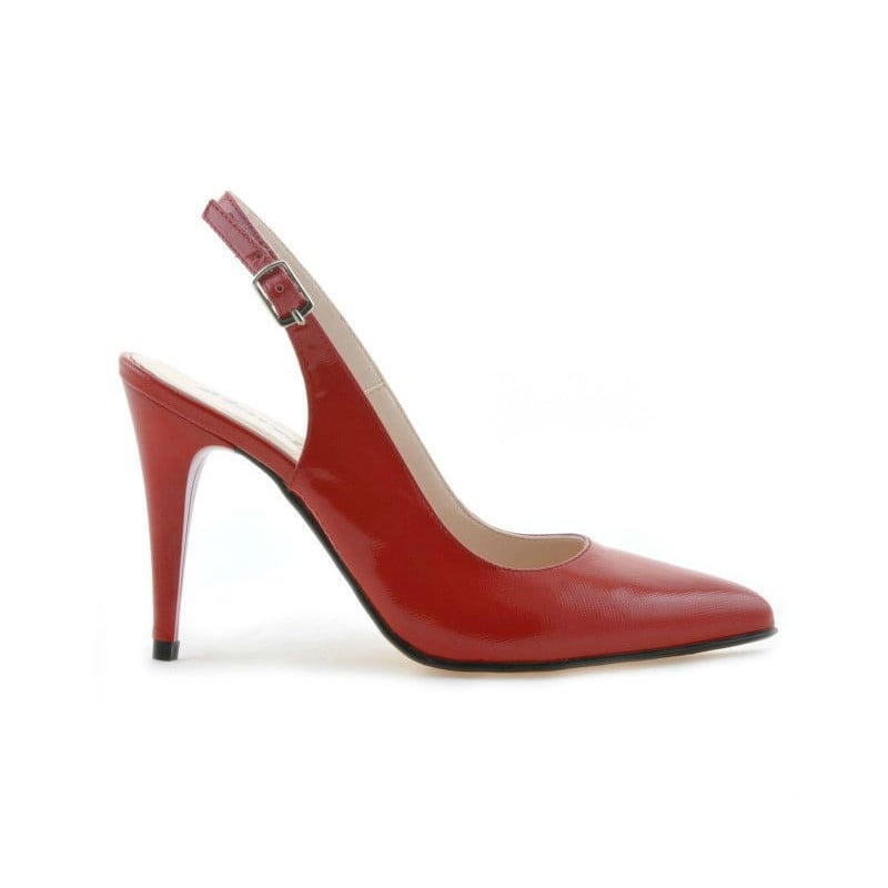 Damen-Sandalen 1249 roter Satinlack