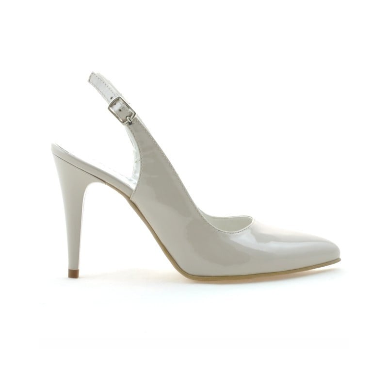 Damen Sandalen 1249 Lack Beige Perlmutt