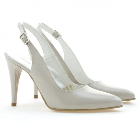 Damen Sandalen 1249 Lack Beige Perlmutt