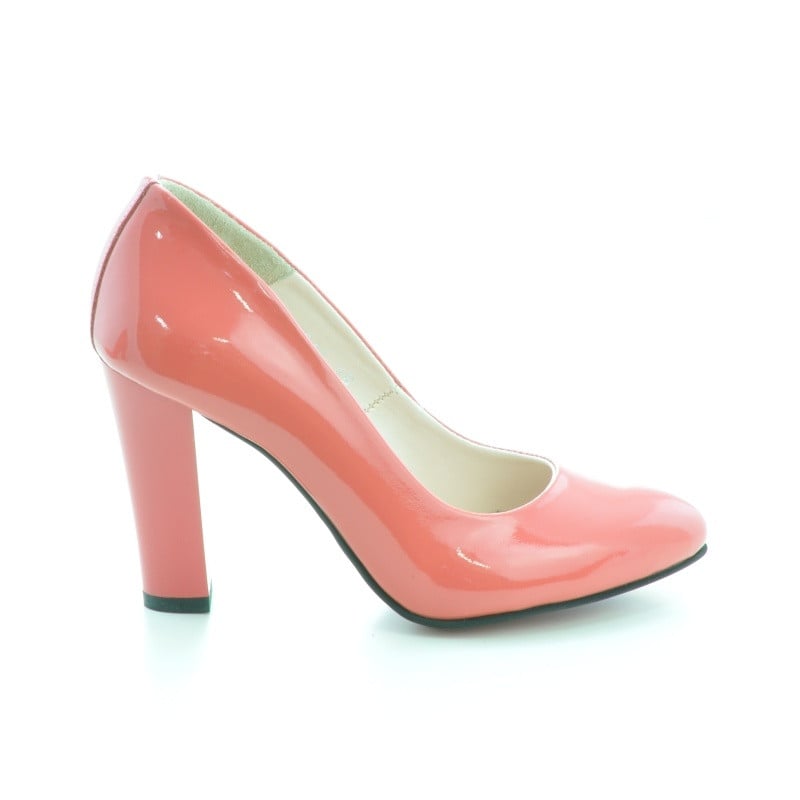 Elegante Damenschuhe 1214 Lack Korallenrot