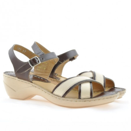 Damen Sandalen 501 braun+beige