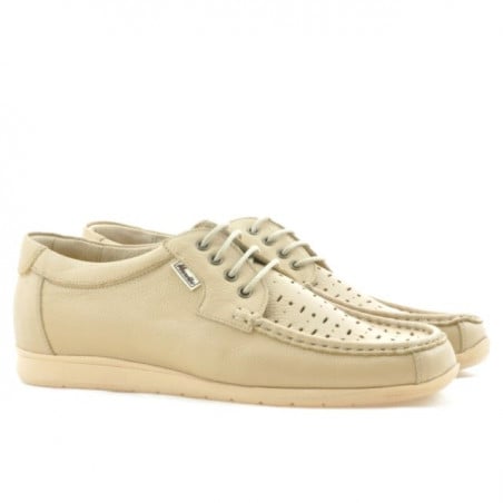 Herren Mokassins 818p beige perforiert