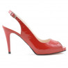 Damen Sandalen 1250 rotes Satinlack