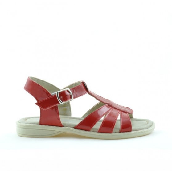Kleinkind-Sandalen 53c rotes satin lackiertes Kleinkind-Sandalen 53c rotes satin lackiertes