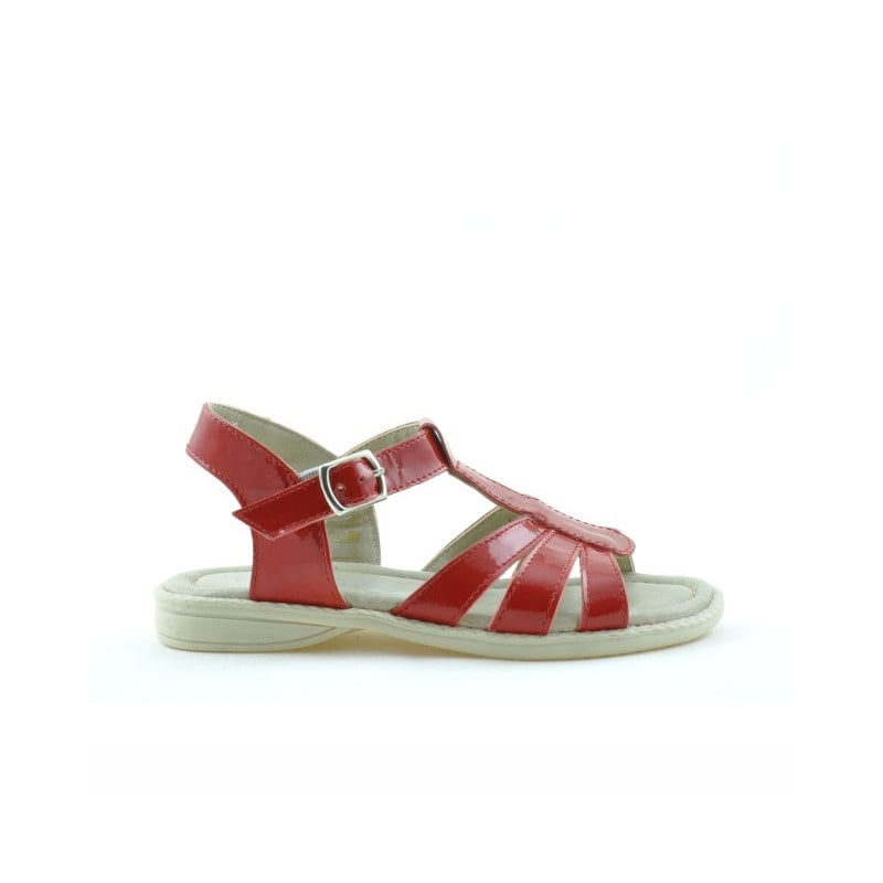 Kleinkind-Sandalen 53c rotes satin lackiertes