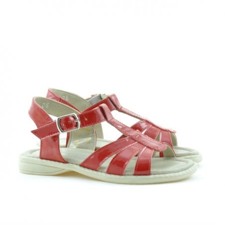 Kleinkind-Sandalen 53c rotes satin lackiertes