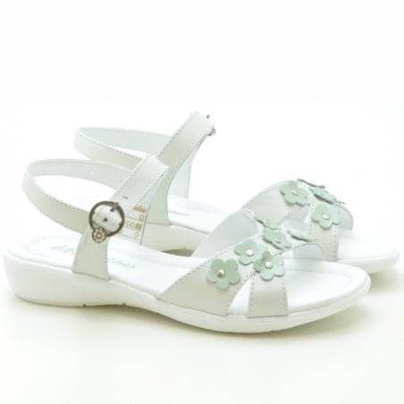 Kindersandalen 523 weiß+hellgrün