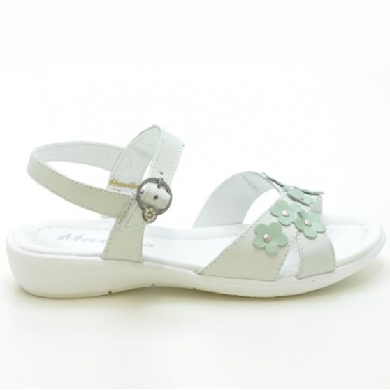 Kindersandalen 523 weiß+hellgrün