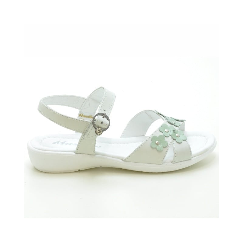 Kindersandalen 523 weiß+hellgrün
