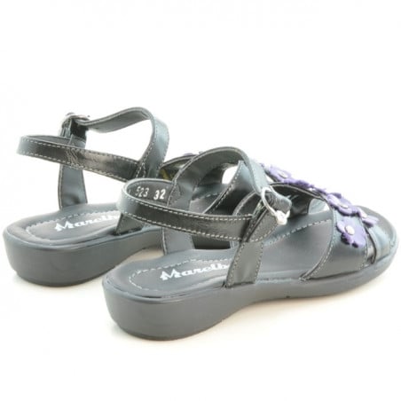 Kindersandalen 523 Lack Schwarz+Lila