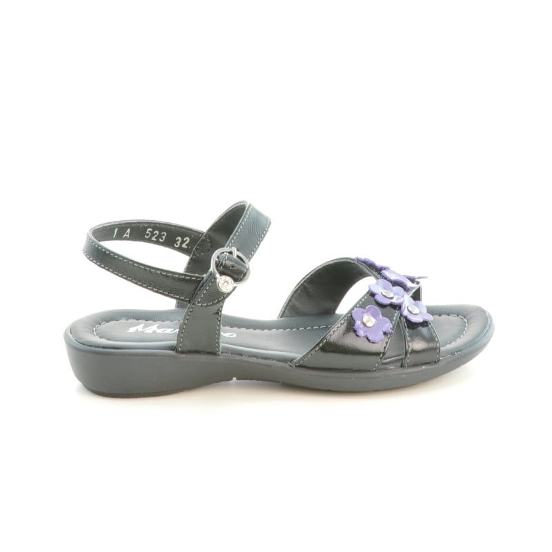 Kindersandalen 523 Lack Schwarz+Lila