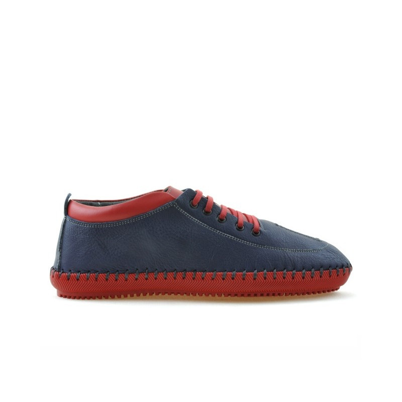 Herren Mokassins 864 indigo+rot