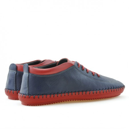 Herren Mokassins 864 indigo+rot