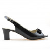 Damen Sandalen 1251m lackschwarz satiniert