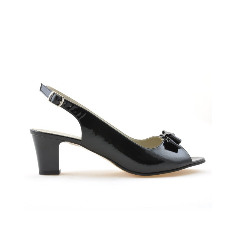 Damen Sandalen 1251m lackschwarz satiniert